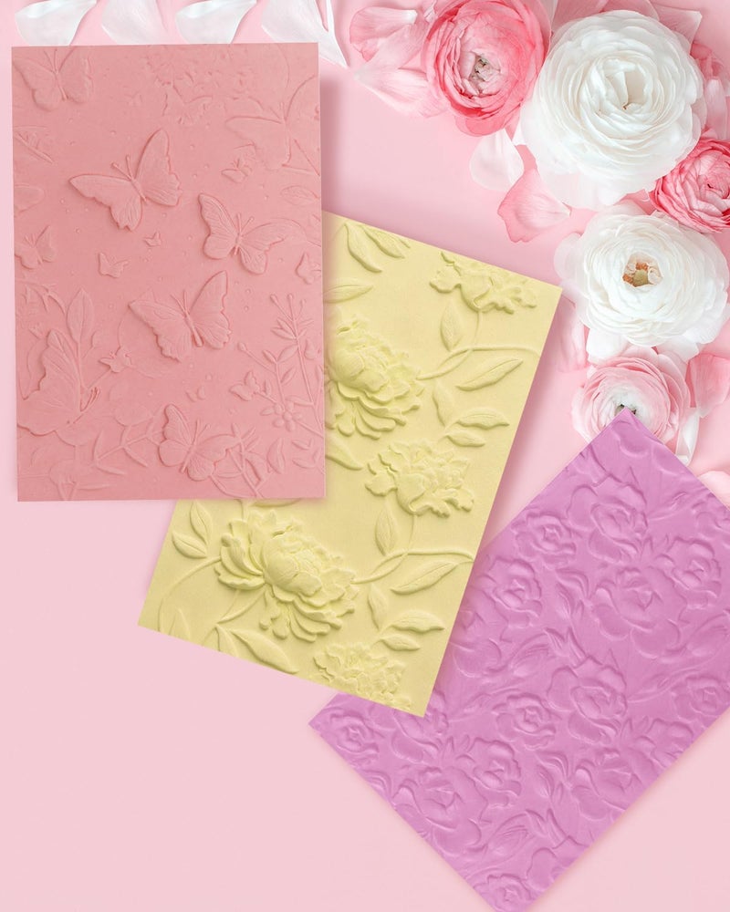 UCEC 3D Embossing Folders for Card Making – 3 Pack Plastic Embossing Folder Templates, Durable Embossing Tools for Scrapbooking, Paper Crafts & Handmade Cards, Card Making Tools (Floral & Butterfly) - Image 5